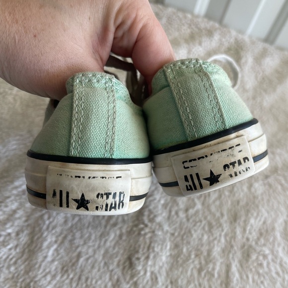 Converse low top mint green aqua canvas lace up sneakers - Picture 5 of 11